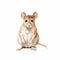 Colorful Caricature Of A Brown Mouse On White Background