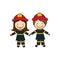 colorful caricature couple firefighters costume