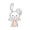 colorful caricature cute rabbit animal