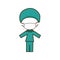 colorful caricature doctor costume profession