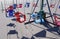 Colorful carousel chairs in the square