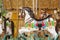 Colorful carousel horses