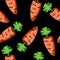 Colorful carrot doodle pattern. Vector seamless print