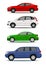 Colorful cars collection isolated on white.