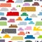 Colorful cars seamless pattern.