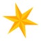 Colorful cartoon 6 point golden star