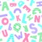 Colorful cartoon alphabet seamless pattern