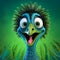 Colorful Cartoon Bird With Exaggerated Facial Expressions
