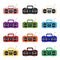 Colorful cartoon boombox collection