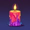 Colorful Cartoon Candle: Darkly Detailed 2d Game Art