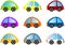 Colorful cartoon car set