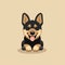 Colorful Cartoon Dog Sitting On Beige Background