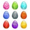 Colorful cartoon eggs set.