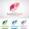 Colorful Cartoon Feather Logo Icon