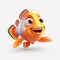 Colorful Cartoon Fish 3d Render Disney Animation Style