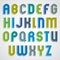 Colorful cartoon font, rounded upper case letters