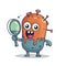 Colorful Cartoon Germ icon. A vibrant illustration of a single-eyed, smiling germ