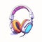 Colorful Cartoon Headphones: Vibrant 2d Game Art With Luminous Color Harmonies