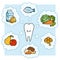 Colorful cartoon illustration. Good food for teeth. Educational poster for children