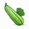 Colorful Cartoon Illustration Of A Green Squash Vegetable