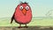 Colorful Cartoon Illustration Of A Playful Red Bird