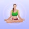 Colorful cartoon illustration of a woman doing yoga or meditating
