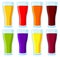 Colorful cartoon juice glass set