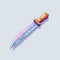 Colorful Cartoon Knife: Playful Pixel Art With Minimalist Design