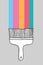 Colorful cartoon paintbrush with copyspace