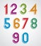 Colorful cartoon rounded numbers with white outline