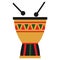 Colorful cartoon style djembe drums.