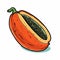 Colorful Cartoon Style Papaya Fruit Drawing