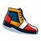 Colorful Cartoon Style Shoe With Color Block Design