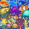 Colorful Cartoon Underwater Sea Life Scene