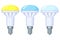 Colorful cartoon warm and cold halogen bulb set