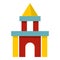 Colorful castle toy blocks icon