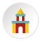 Colorful castle toy blocks icon circle
