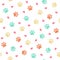 Colorful cat or dog paw print - seamless pattern vector illustration