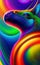 A colorful cat with a rainbow colored background-Ai Genareted Image.