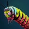 Colorful Caterpillar: A Surrealistic Horror Pop Art Caricature