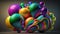 Colorful celebration balloons background .