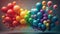 Colorful celebration balloons background .