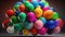 Colorful celebration balloons background .