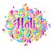 Colorful celebration ornate splash Holi background.