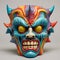 Colorful Ceramic Devil Mask Inspired By Joe Madureira\\\'s Style