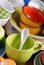 Colorful ceramic kitchen utensils