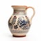 Colorful Ceramic Pitcher With Floral Motif - Polish Folklore Inspired