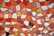 Colorful ceramic tile patterns background.