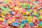 Colorful cereal close up