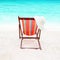 Colorful chair on white sand on a beautiful beach